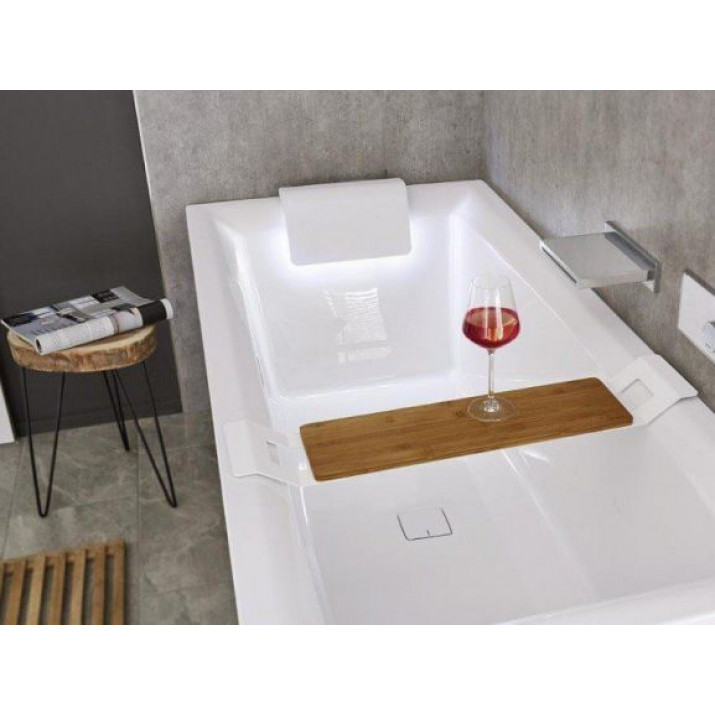 Встраиваемая акриловая ванна Riho Still Square Led 170х75 R с подсветкой подголовника и сифоном (комплект)