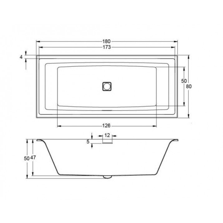 Встраиваемая акриловая ванна Riho Still Square 180х80 (комплект)