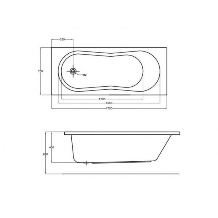 Акриловая ванна Cersanit Nike 170х70