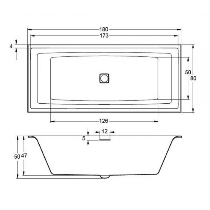 Встраиваемая акриловая ванна Riho Still Square Led 180х80 LR с подсветкой подголовников и сифоном (комплект)