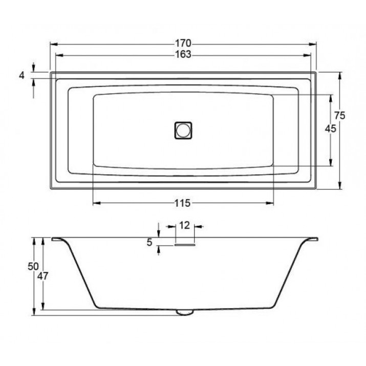 Встраиваемая акриловая ванна Riho Still Square Led 170х75 LR с подсветкой подголовников и сифоном (комплект)